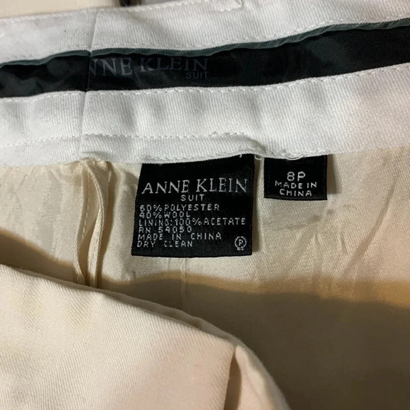 Anne Klein women's size 8p lined cream trousers - Picture 3 of 3
